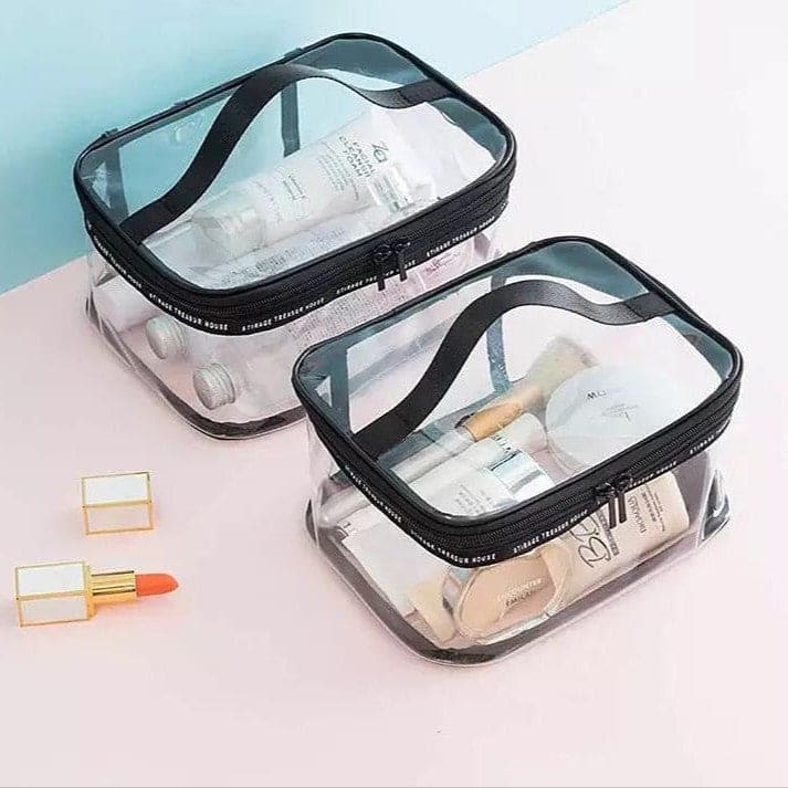 Transparent Clear Cosmetic Bag, Portable Toiletry Bag, Zipper Organizer, Transparent Travel Makeup Pouch Transparent Clear Cosmetic Bag, Portable Toiletry Bag, Zipper Organizer, Transparent Travel Makeup Pouch